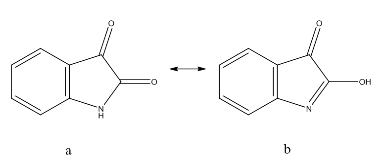 شکل (6) التماثل الكيميائي في الايساتين