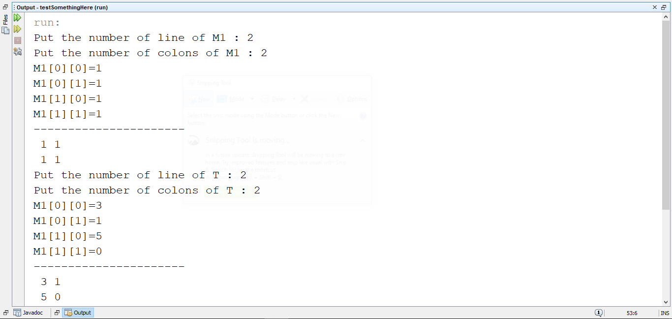Java Matrix Programs (add, multiply, transport)