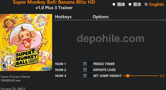 Super Monkey Ball Banana Blitz HD Can, Süre +3 Trainer Hilesi