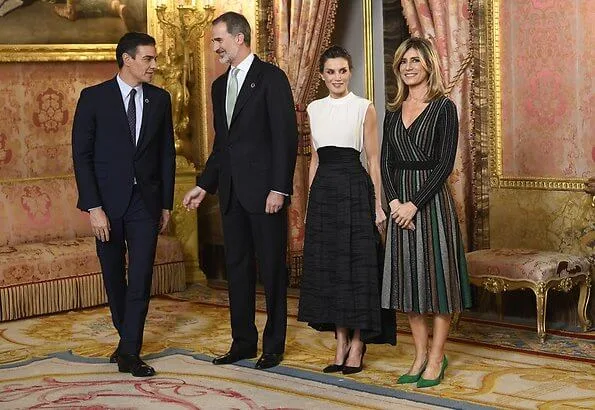 Queen Letizia wore a new silk-linen blend long skirt from H&M Conscious collection. Prince Albert, Grand Duke Henri