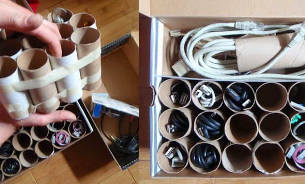 Reciclaje de tubos de papel film en portacables