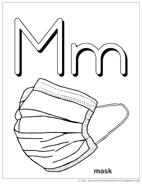 mask alphabet coloring page