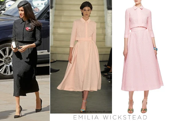 Meghan Markle wore Emilia Wickstead Christian Textured Crepe Gown