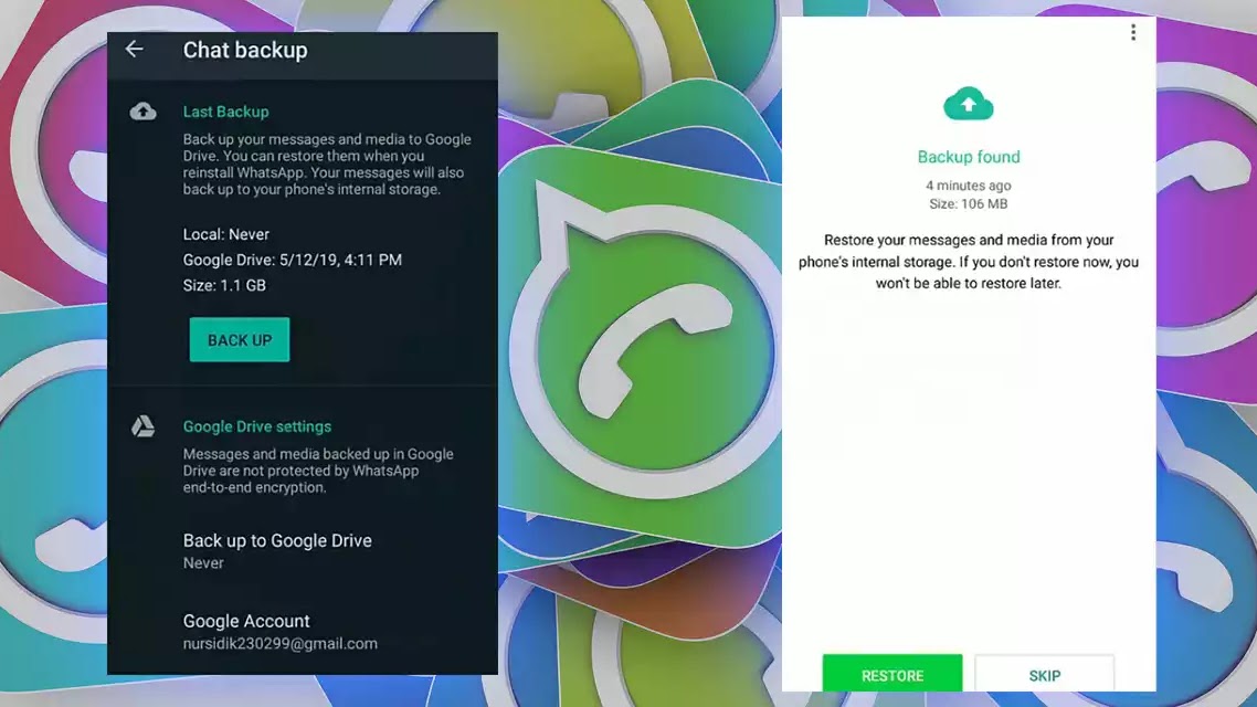 Cara melihat chat wa di google drive