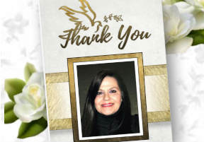 golden dove vertical thank you card design