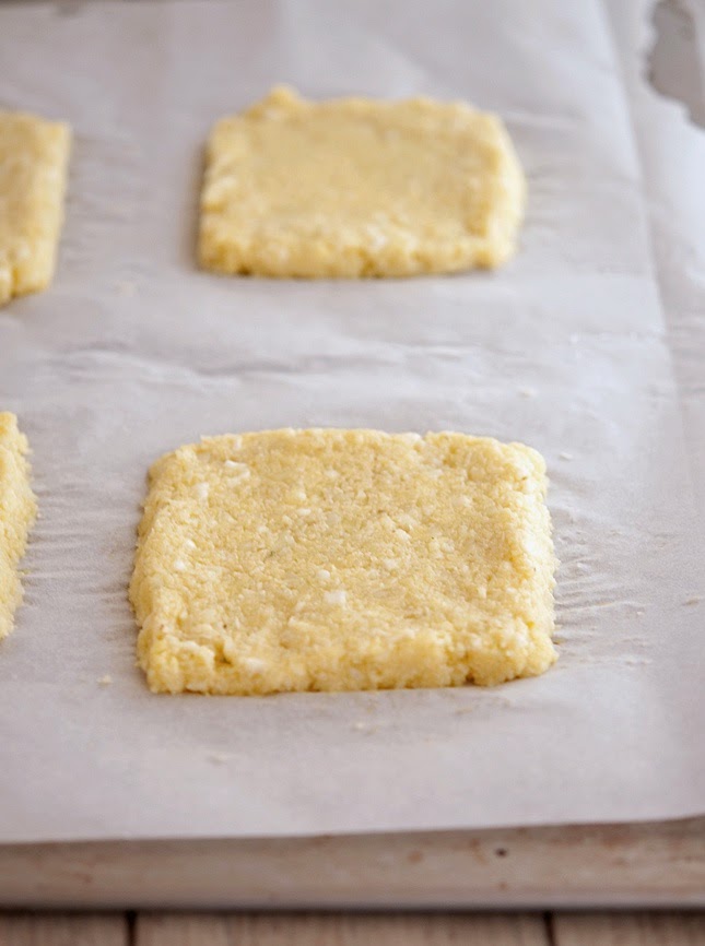 Making cauliflower crust grilled cheese