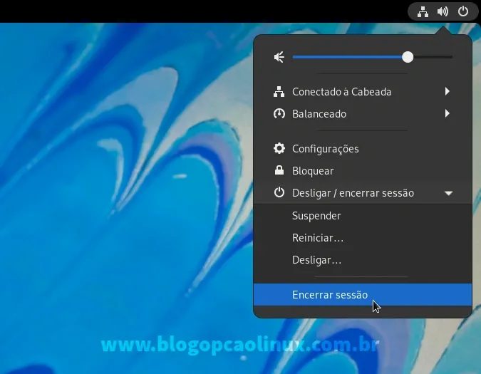 Como encerrar a sessão no GNOME Shell