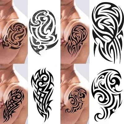 tick on Black Temporary Tattoo Maori Tribal Body Art Sticker