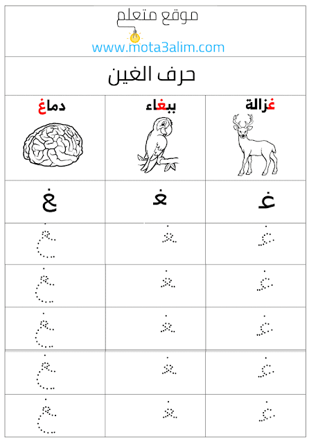 تعليم كتابة الحروف العربية للأطفال بالنقاط pdf