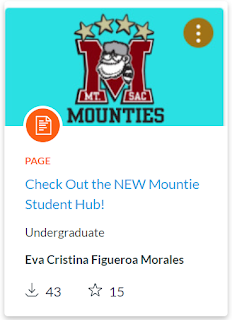 Mounite Student Hub Page card in Commons