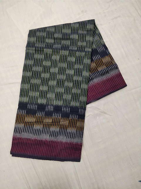 Ikkat merceraized cotton sarees with blouse.