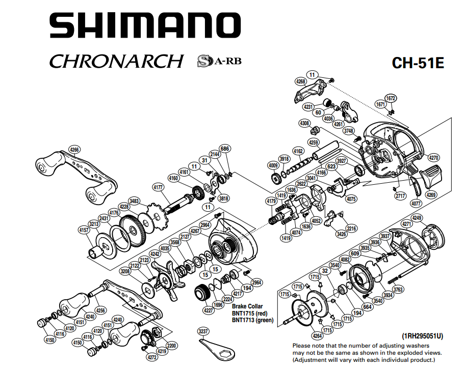 shimano chronarch 200 E 50E schematics | most complete fishing reels