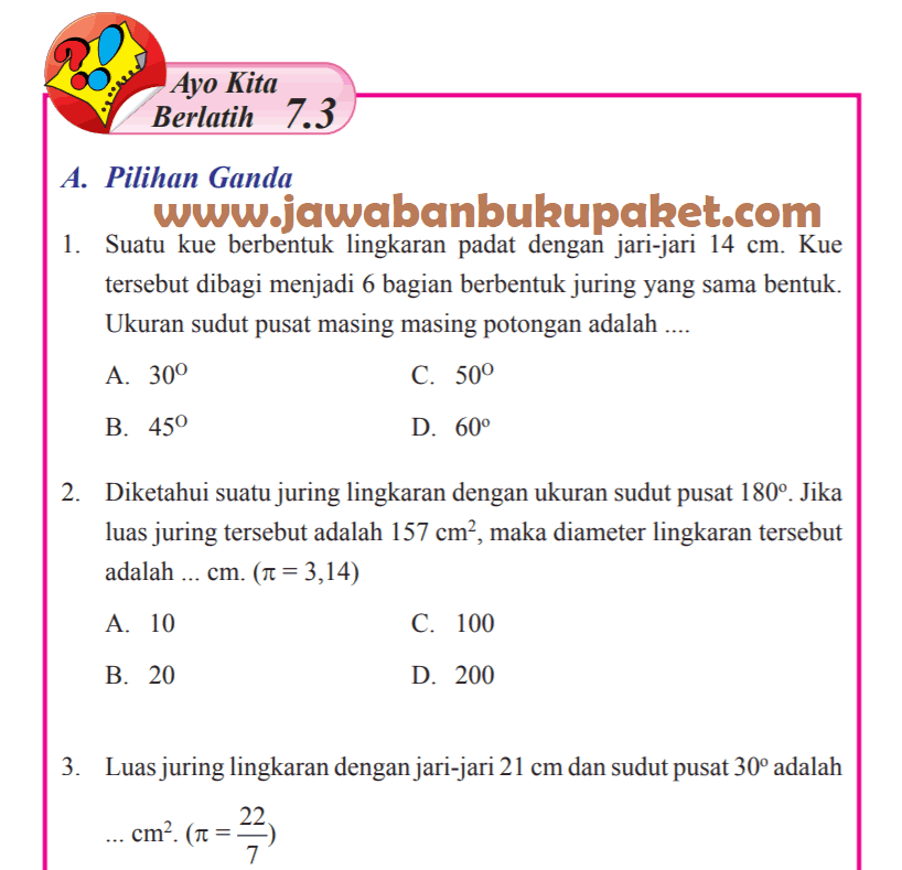 Lengkap Jawaban Matematika Kelas 8 Ayo Kita Berlatih 7 3 Halaman 91 92 93 94 95 Kunci Jawaban Buku Paket Terbaru Lengkap Bukupaket