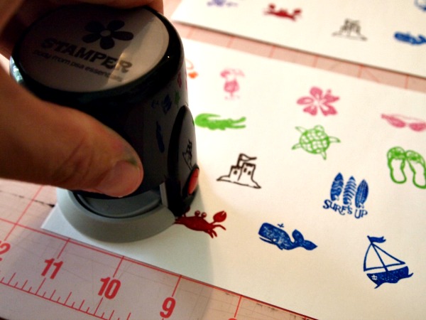 making sticker sheets with PSA Essentials Peel & Stick Stamps. 