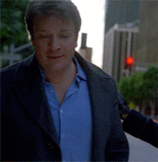 Nathan Fillion Relief at bomb being defused in castle