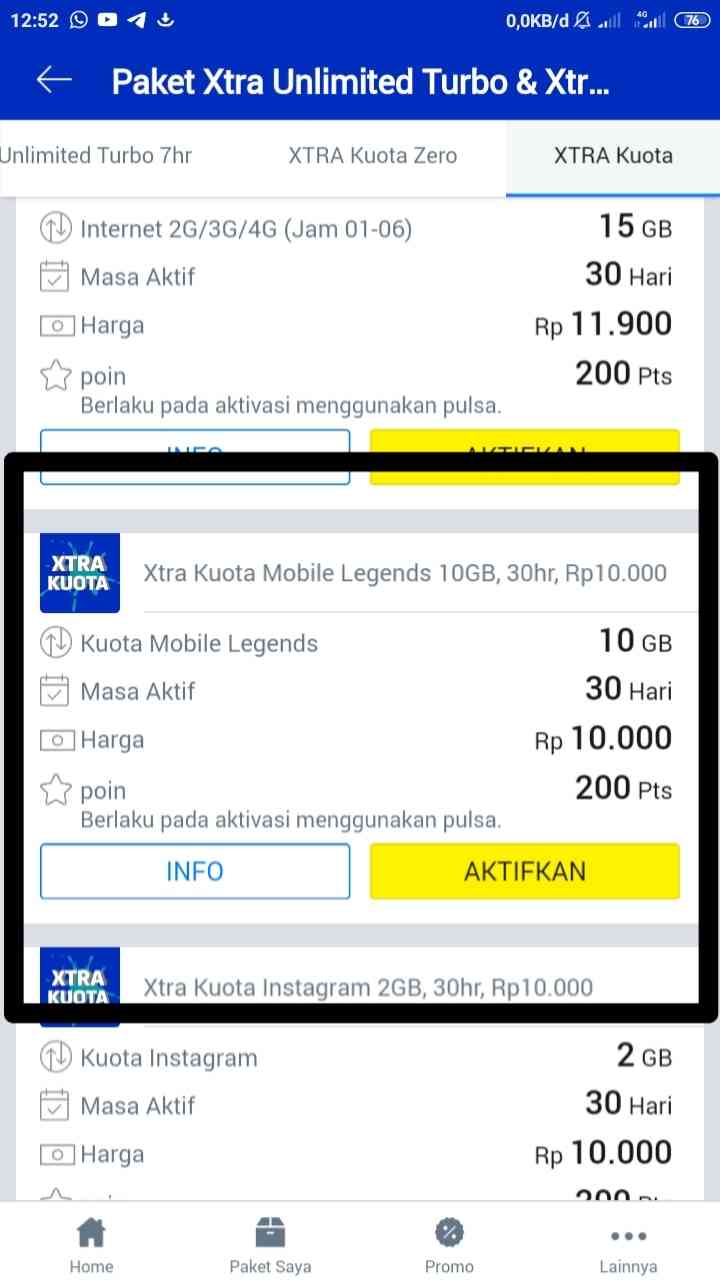 Cara Daftar Paket Game Online Kartu XL Mobile Legends dan ...