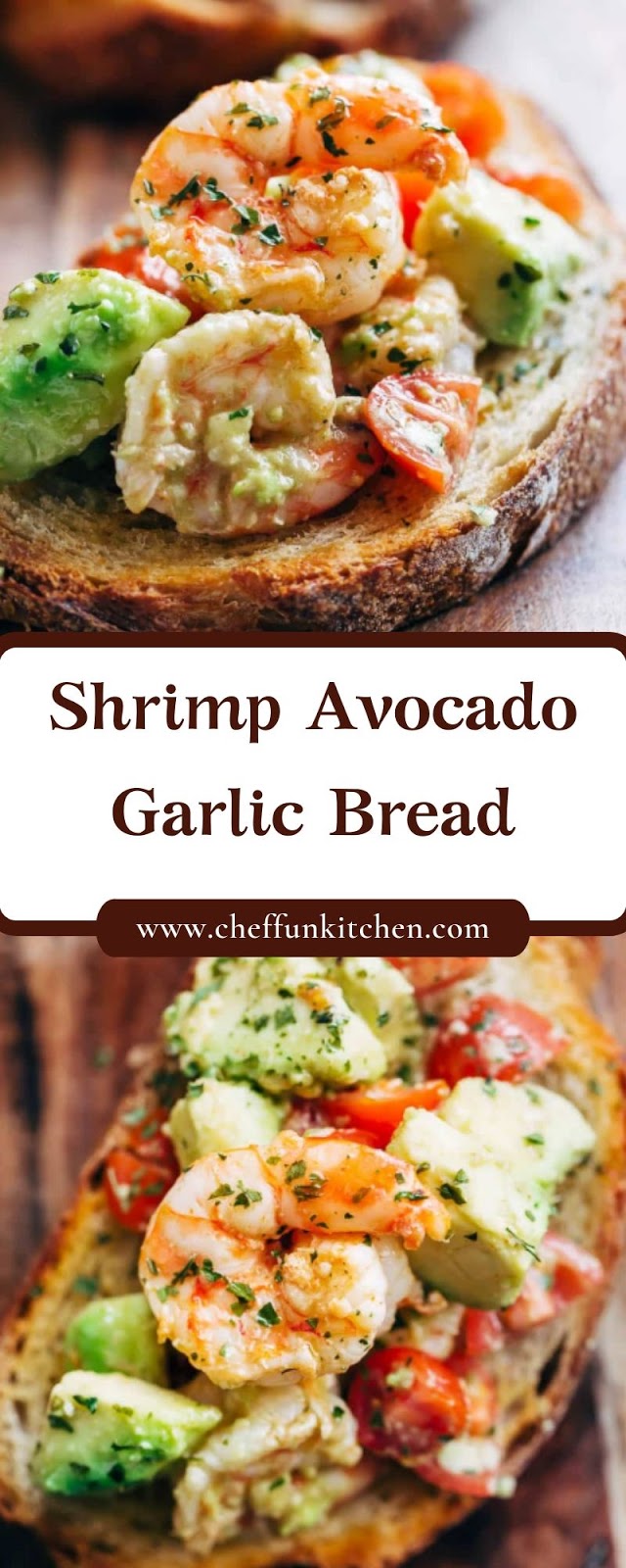 Shrimp Avocado Garlic Bread
