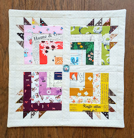 Scrappy Version of Big Bear Cabin Mini Quilt from Patchwork USA by Heidi Staples of Fabric Mutt for Lucky Spool Media