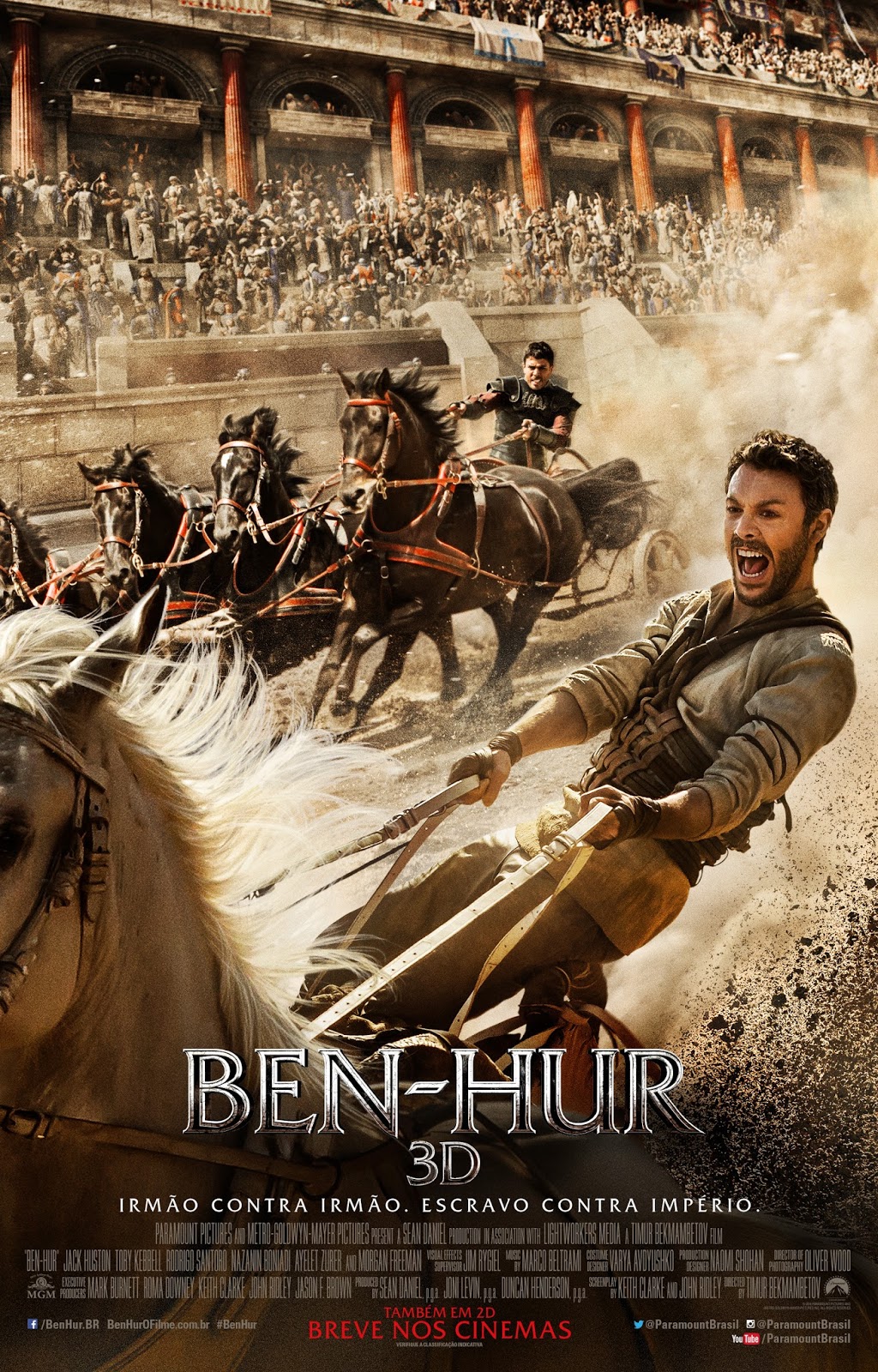 BENHUR Veja o novo cartaz que destaca Jack Huston e Toby Kebbell.
