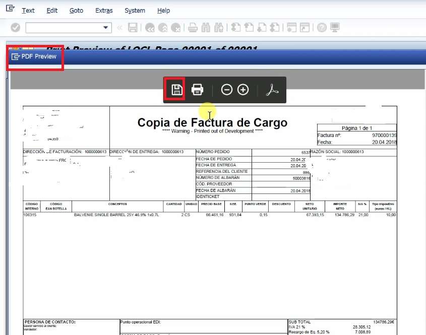 Preview & Download SAP Invoice In PDF Format