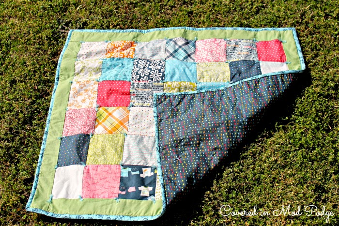 Covered in Mod Podge: Yarn Tied Quilt for Baby Brother {or longest WIP ...