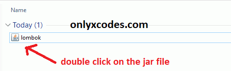 double click on the lambok jar file