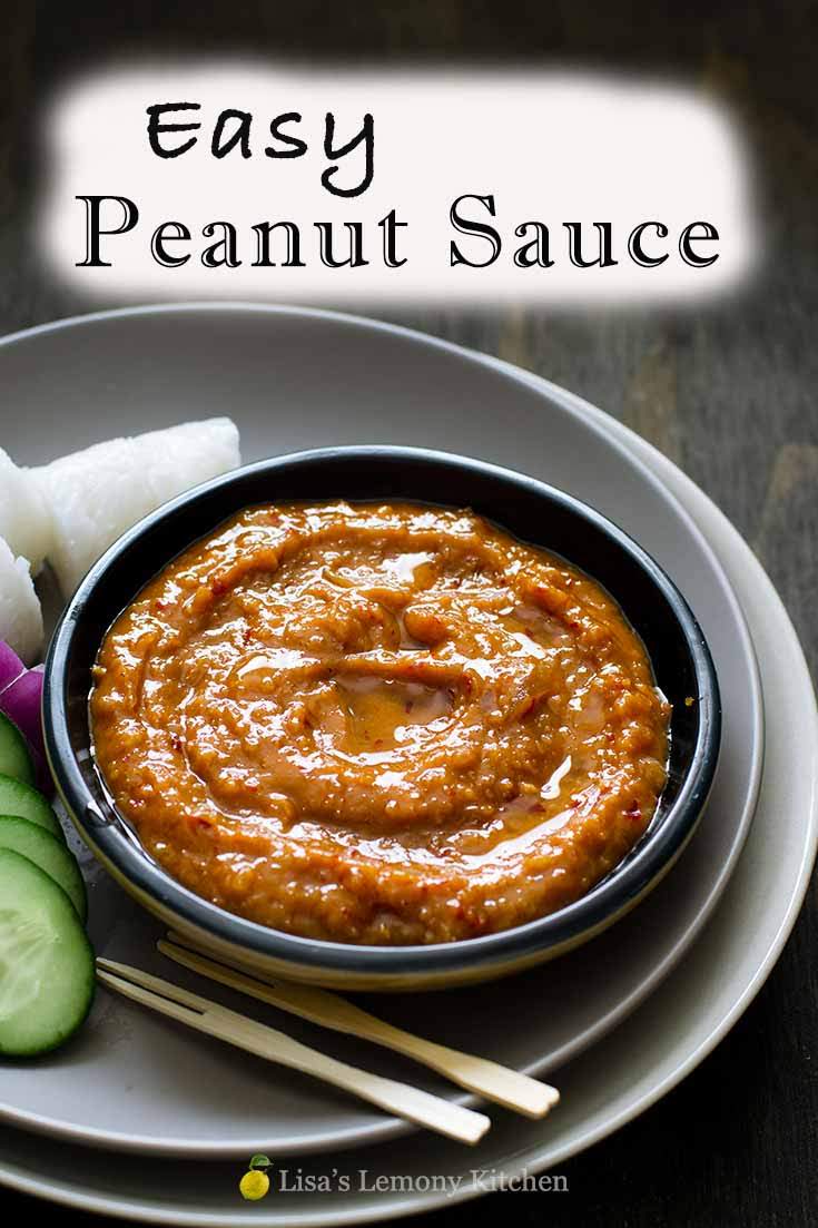 This easy peanut sauce is the base sauce for satays, tofu and salad. Peanut sauce can be used in stir fries as well as a dip for rice vegetable wrap. Make a pot and freeze some for later use. This is a gluten free and vegan peanut sauce.