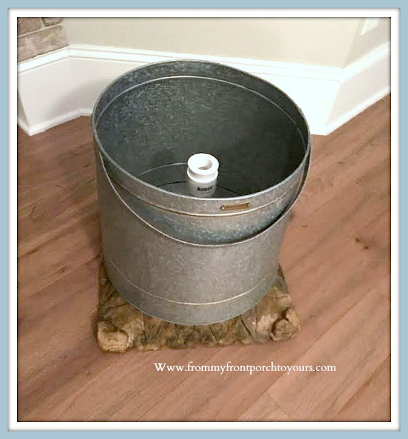 DIY -Christmas -Tree -Stand-Hearth & Hand-Galvanized-Bin-Wood-Pedestal-From My Front Porch To Yours