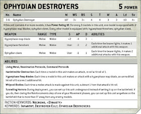Warhammer 40K Necrons Ophydian Destroyers