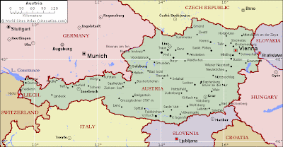 Mapa da Áustria Política Regional