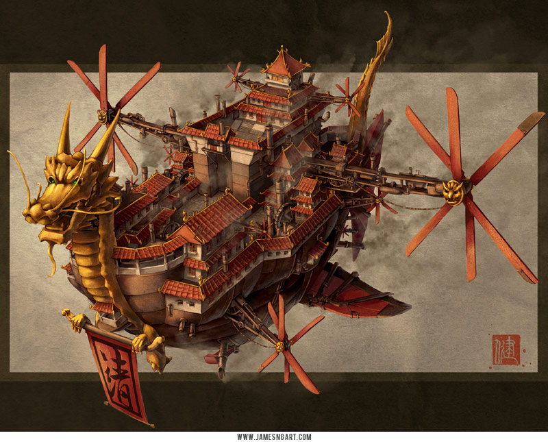 Concept Art Links and Reference: Steampunk & James NG Airship