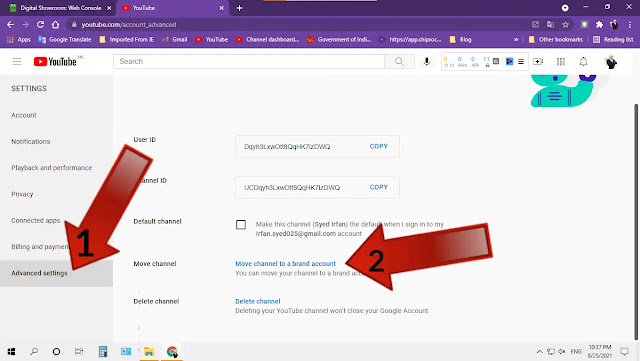 move YouTube channel to brand account