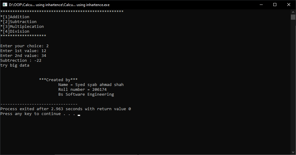 Calculator using polymorphism - Practical Examples