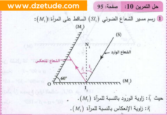 حل تمرين 10 صفحة 95 فيزياء السنة رابعة متوسط - الجيل الثاني