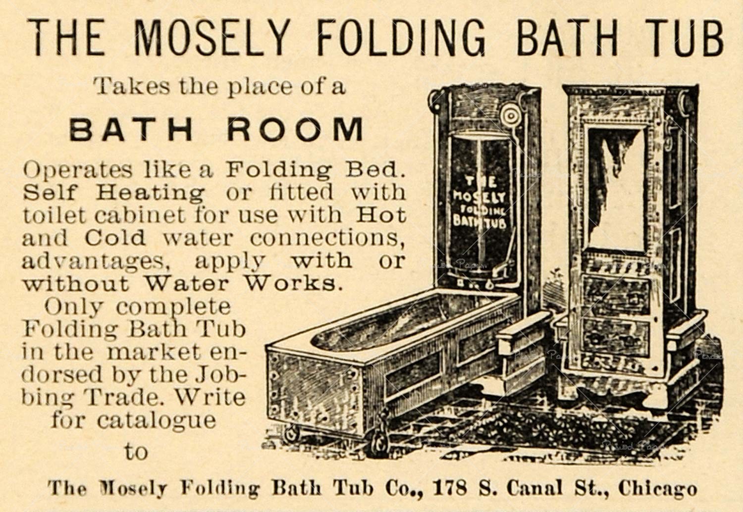Mosely Folding Bath Tub From the Late 19th Century Vintage Everyday