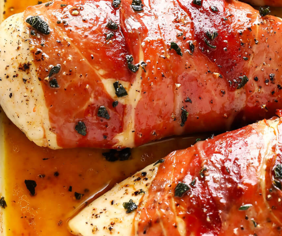 Honey Glazed ProsciuttoWrapped Baked Chicken Nabila Kitchen