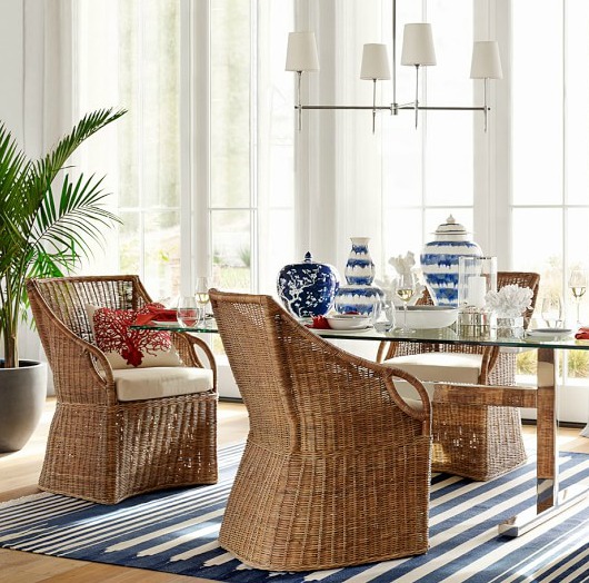 Rattan Chairs For Coastal Beach Style, Wicker Chairs Indoor Dining