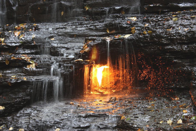 Eternal fire waterfall, Orchard Park, New York