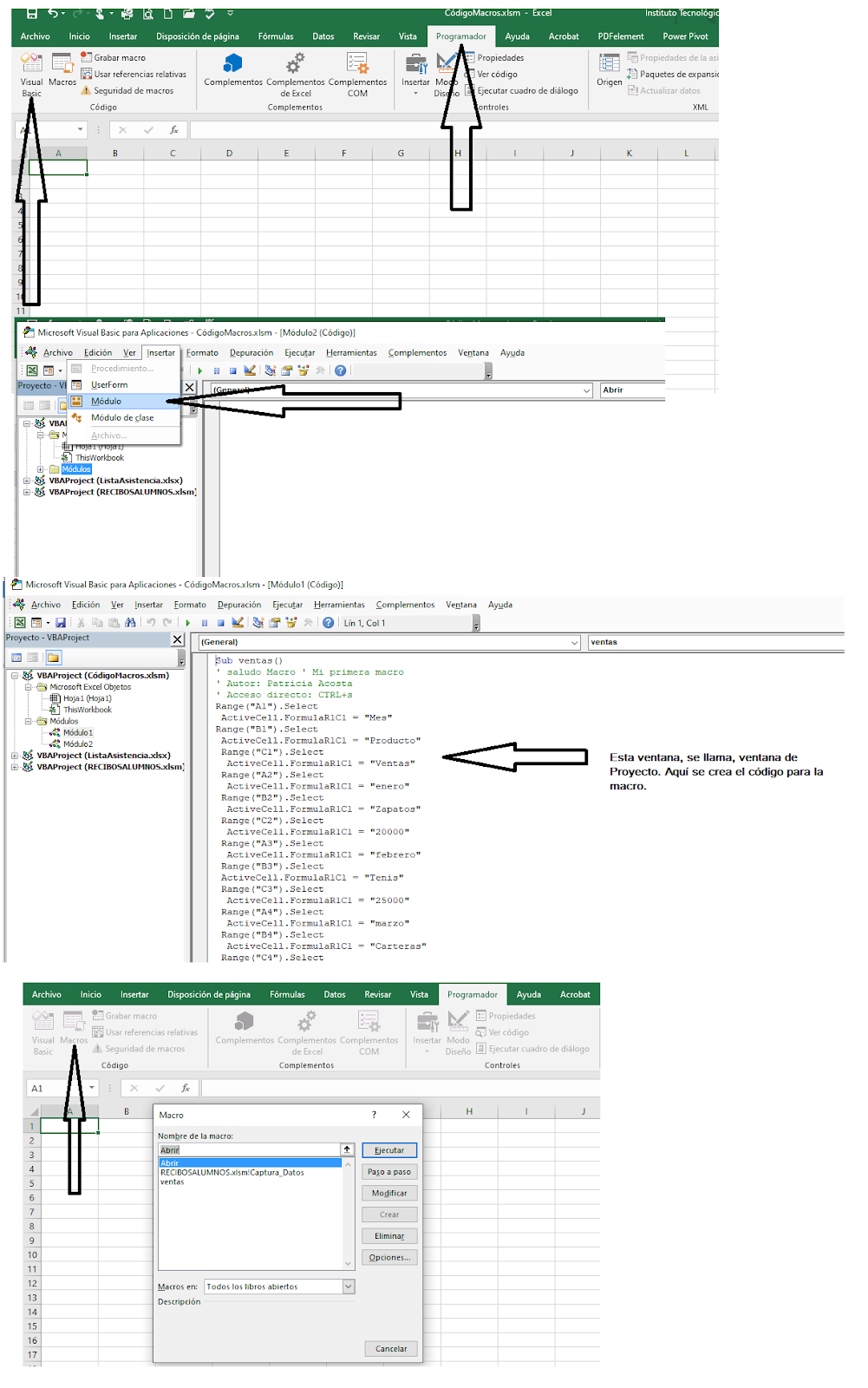 ENSEÑANZA PARA EL FUTURO VBA Macros Práctica 2