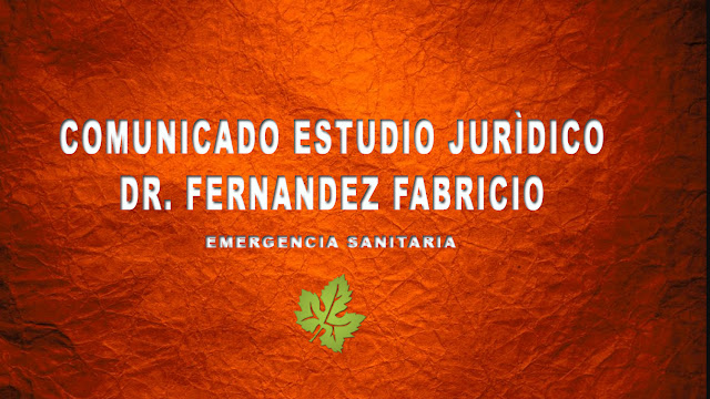 Comunicado Estudio Jurìdico Dr. Fernandez Fabricio