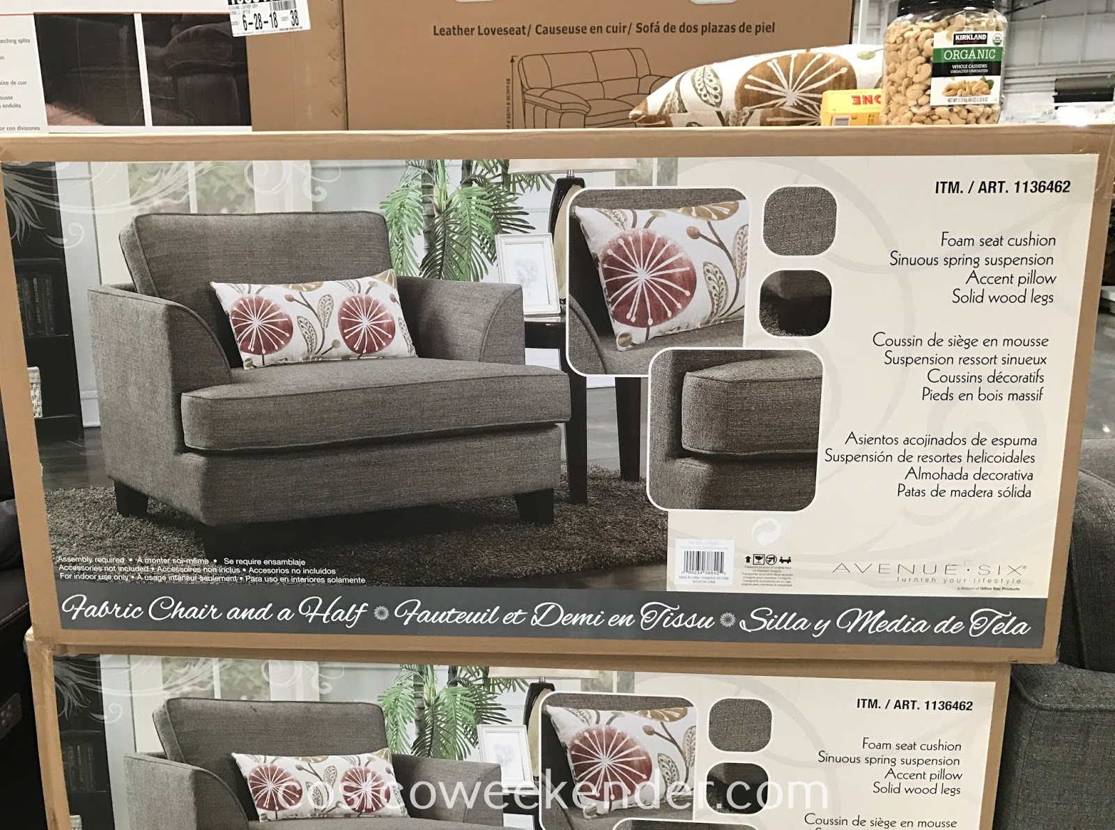 Avenue Six Fabric Chair And A Half Costco Weekender