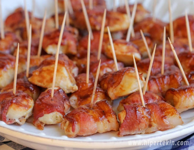 BARBECUE BACON WRAPPED CHICKEN BITES