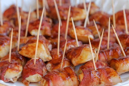 BARBECUE BACON WRAPPED CHICKEN BITES