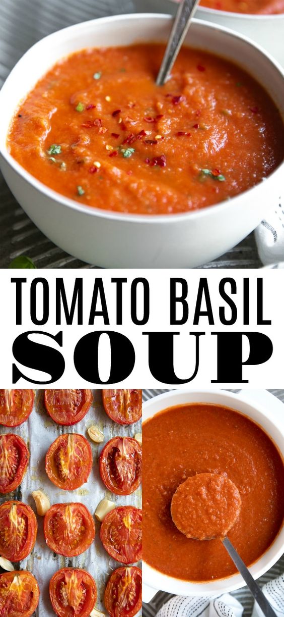 HOMEMADE TOMATO BASIL SOUP RECIPE #Soup #SoupRecipes #TomatoSoup | Hot ...