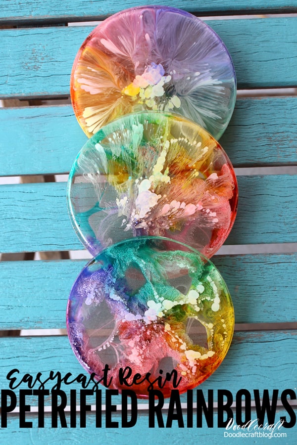 Alcohol Ink Rainbow Resin Coasters DIY!