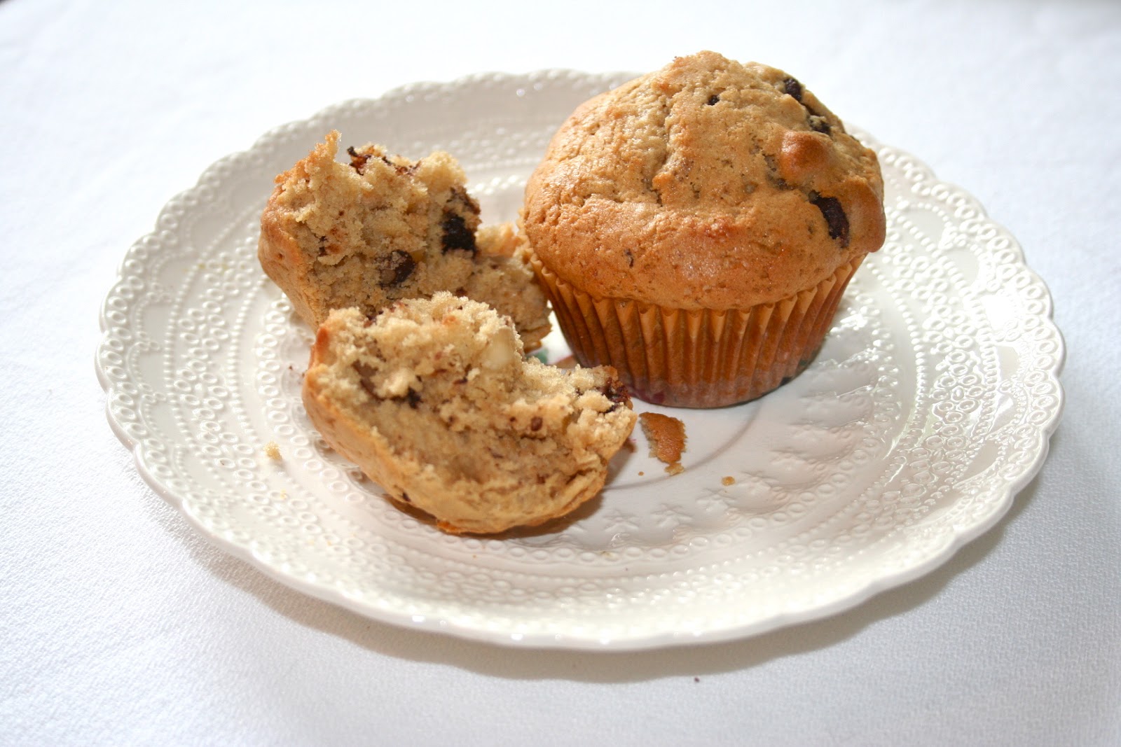 Once Upon A Pie Warm Walnut Muffins with Chocolate Chips