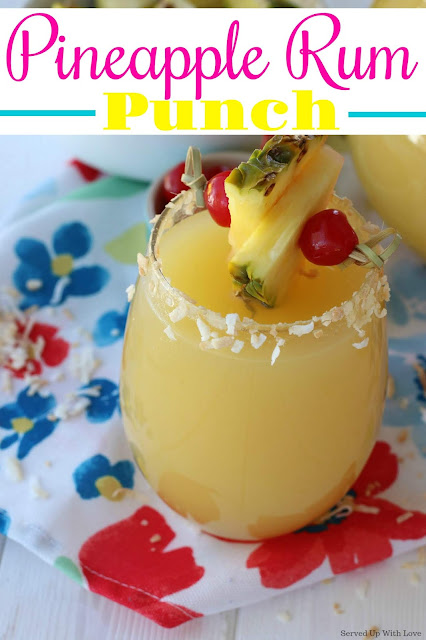 Simple and Easy Pineapple Rum Party Punch recipe from Served Up With Love