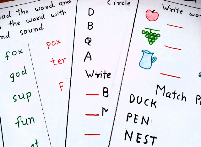 UKG Worksheets English | Part 1