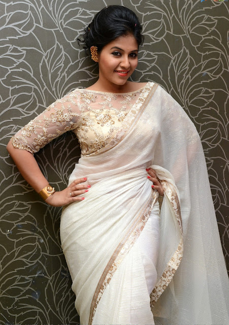 Beauty Galore HD : Tamil Actress Anjali Sexy Pose In White Saree
