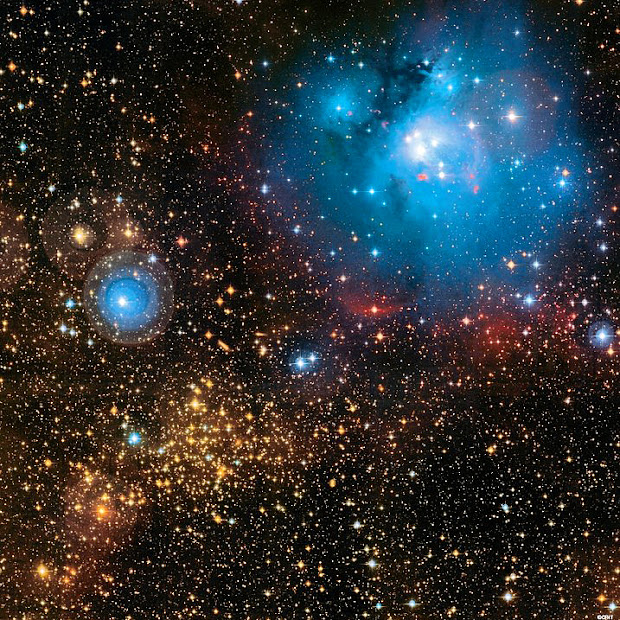 Reflection Nebula NGC 7129 and Star Cluster NGC 7142